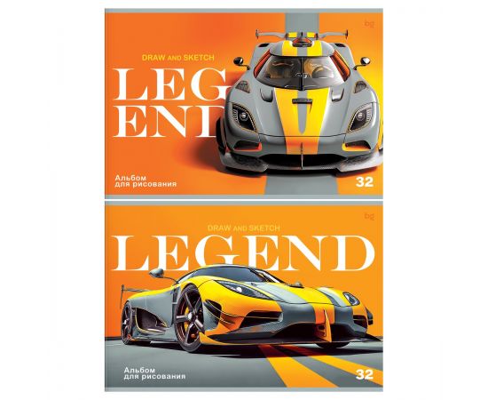 Альбом для рисования 32л., А4, на скрепке BG "Legend" АР4ск32 06393