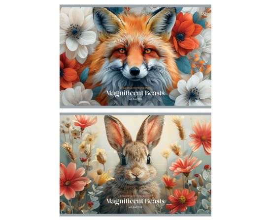 Альбом для рисования 40л., А4, на склейке BG "Великолепные животные", 120г/м2 АР4скл40 62617