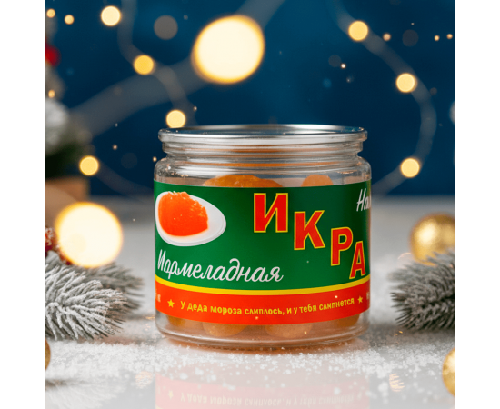 Мармеладное драже "Икра мармеладная Новогодняя", 70г., со вкусом банана МАРМНГ007