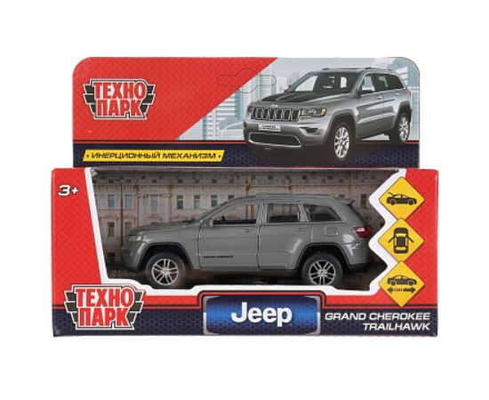 Машина металл JEEP GRAND CHEROKEE 12 см, двери, багаж, инерц, серый 378265 378265