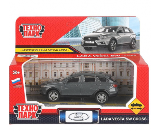 Машина металл LADA VESTA SW CROSS 10,5 см, инерц, темно-серый 405027 405027