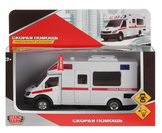 Машина металл свет-звук "скорая помощь", 17 см, двери 244952 244952