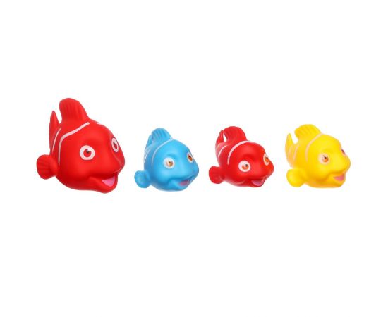 Резиновые игрушки для ванны Крошка Я «Рыбалка с рыбками», в наборе 4 шт., сачок, МИКС 10095816