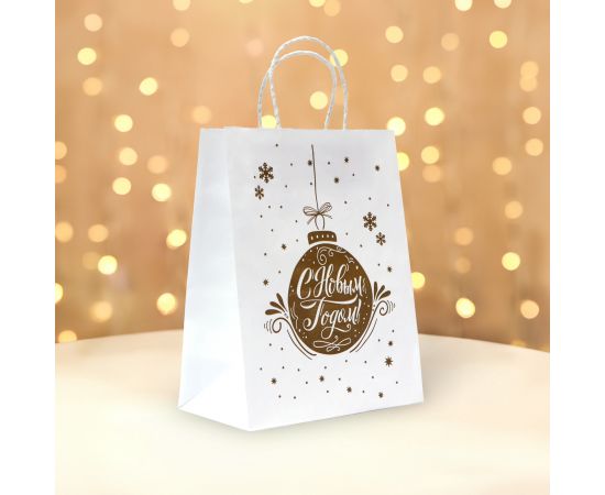 Пакет бумажный подарочный новогодний, «Ёлочная игрушка», 22×12×28 см 10624302