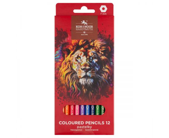Карандаши цветные Koh-I-Noor "RED LION", 12цв, картон.упак. с подвесом 3552012063KS