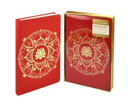 Ежедневник недатированный  ESCALADA, #АРТ-ТЕРАПИЯ, А5, 124 л., арт. 67226/ 15 СОФТ-ТАЧ КРАСНЫЙ (кожзам:  146х211 мм, твёрдый переплёт, материал обложки: искусственная кожа "Софт-тач"; способ крепления блока: ниткошвейный; декор: тиснение 3D-фольгой; 67226