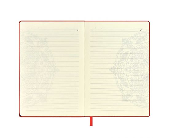 Ежедневник недатированный  ESCALADA, #АРТ-ТЕРАПИЯ, А5, 124 л., арт. 67226/ 15 СОФТ-ТАЧ КРАСНЫЙ (кожзам:  146х211 мм, твёрдый переплёт, материал обложки: искусственная кожа "Софт-тач"; способ крепления блока: ниткошвейный; декор: тиснение 3D-фольгой; 67226