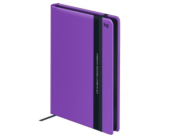 Ежедневник недатированный А5, 136л., 7БЦ, BG "Monochrome. Grape", фиолетовый, soft touch, с резинкой DuA5_66880