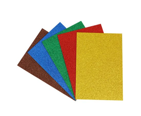Цветная пористая резина (пенка EVA) Мульти-Пульти, А4, 5л., 5цв., 2мм,с блестками, ассорти EF_22290