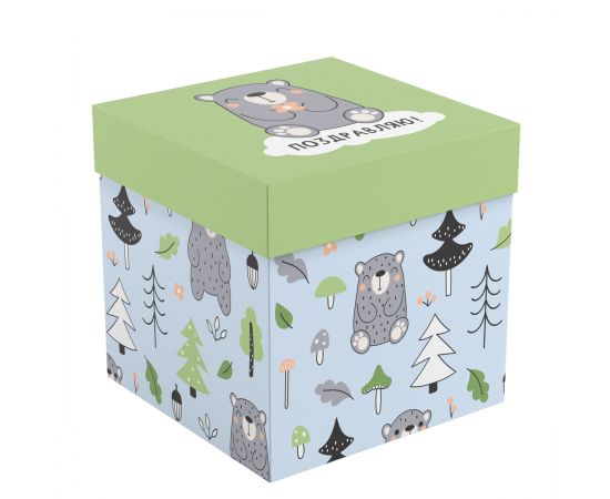 Коробка складная подарочная MESHU "Cute bear", (15*15*15см) MS_62563