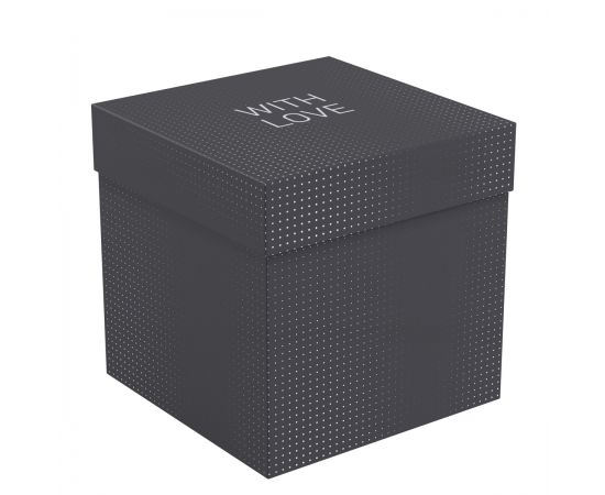 Коробка складная подарочная MESHU "Black", (15*15*15см), выборочный лак MS_62564