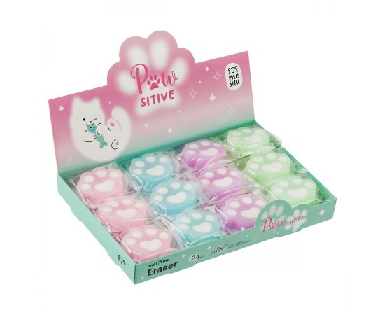 Ластик MESHU "Cute Paw", фигурный, 38*33*10мм, ПВХ, дисплей бокс, ассорти MS_65658