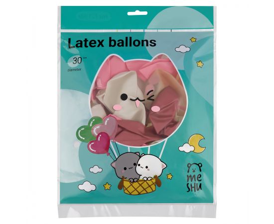 Воздушные шары, 41шт., М12/30см, MESHU, "Number 1 Rose", пастель MS_66962