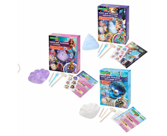 Набор для раскопок 17х21 см, инструменты,  6 видов ассорти, BRAUBERG KIDS, 665917 665917