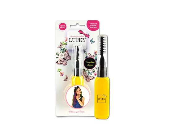 Тушь для волос Lucky. Неоновые цвета: жёлтый Т11934
