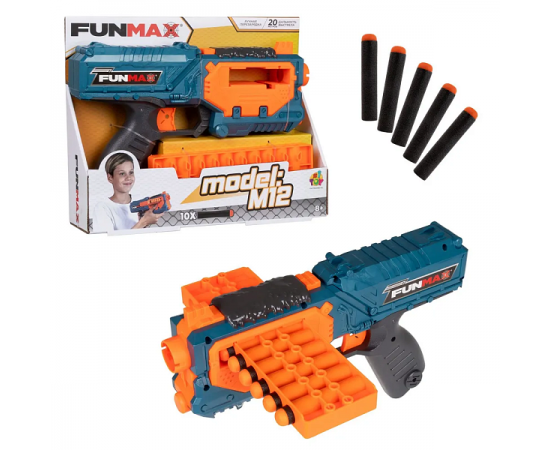 Funmax "M12" бластер механич., обойма на 10 выстрелов, в компл. 10 EVA снарядов Т24235 Т24235