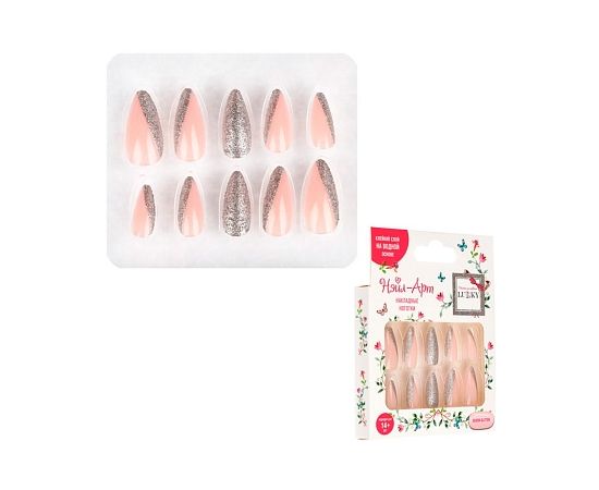Lukky Нэйл-Арт наб. Silver Glitter (10 накладных ногтей) Т26647 Т26647