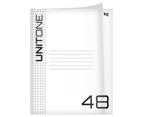 Тетрадь 48л., А5 клетка BG "UniTone", пластиковая обложка, прозрачный Т5ск48_пл 06759