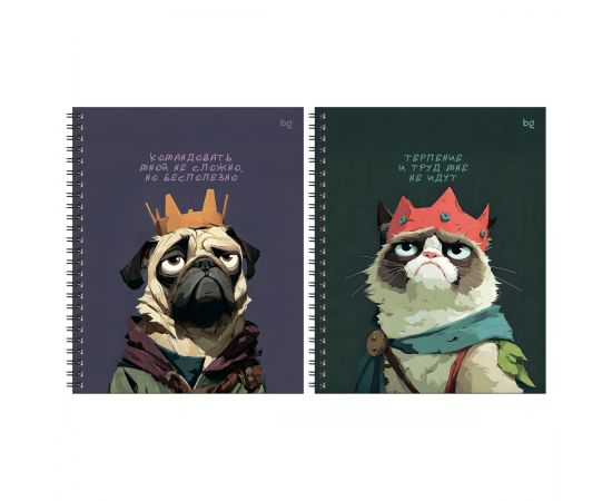 Тетрадь 80л., А5, клетка на гребне BG "Не царское дело", глянцевая ламинация, твердая обложка ТТ5гр80_лг 67194