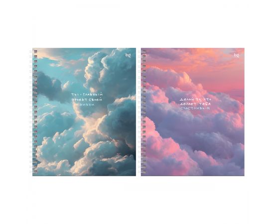 Тетрадь 80л., А5, клетка на гребне BG "Невесомость", soft-touch ламинация, твердая обложка ТТ5гр80_лс 67193