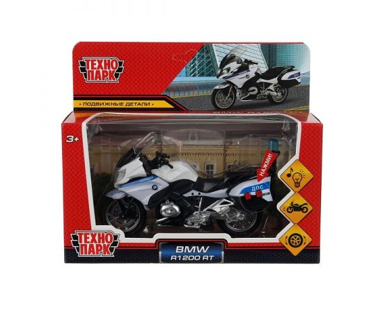Модель металл свет-звук МОТОЦИКЛ BMW R1200 RT 13 см, подвиж дет, белый 396366 396366