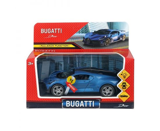 Модель металл свет-звук bugatti divo 14,9 см, двери, инерция, спойлер 401142 401142