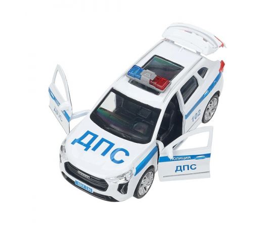 Машина металл свет-звук haval jolion ПОЛИЦИЯ белый 12 см, двери, багаж 402009 402009