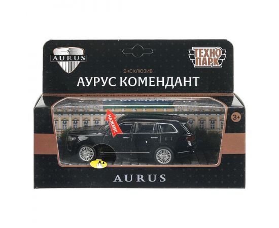 Машина металл свет-звук аурус комендант 12,5 см,двер,багаж,инерц,черн 406217 406217