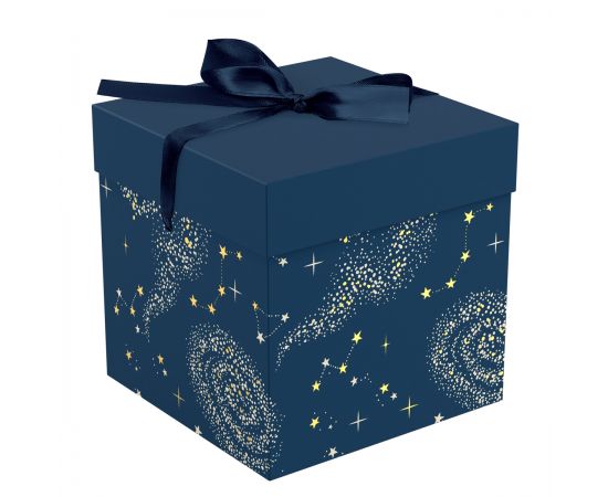 Коробка складная подарочная MESHU "Магия", (15*15*15см), с лентой, отд фольгой MS_62560