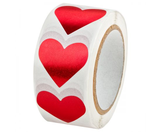Наклейки ПВХ MESHU "Hearts", 500 наклеек, в рулоне MS_65940