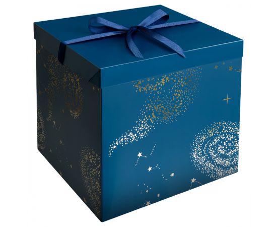 Коробка складная подарочная MESHU "Магия", (28*28*28см), с лентой, отд фольгой MS_66474