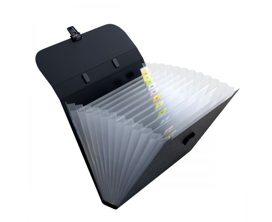Папка-портфель 13 отделений Berlingo "Your Way", А4, 600мкм, с ручкой, черная (без канта) XF4_13892