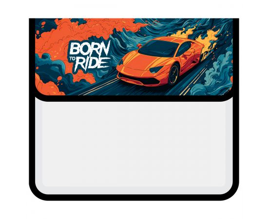 Папка для тетрадей 2 отделения, Först  "Born to Ride" (Рожденный ездить), А5, пластик, на липучке ПТ-95О2007