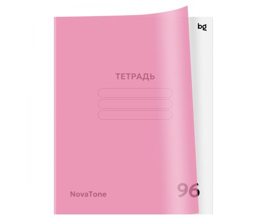 Тетрадь 96л., А5, клетка BG "Новатон. Пыльная роза", пластиковая обложка Т5ск96_пл 57950