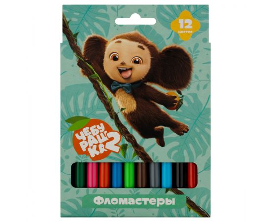 Фломастеры Мульти-Пульти "Чебурашка-2", 12цв, смываемые, картон, европодвес ФЛЧБ_62526