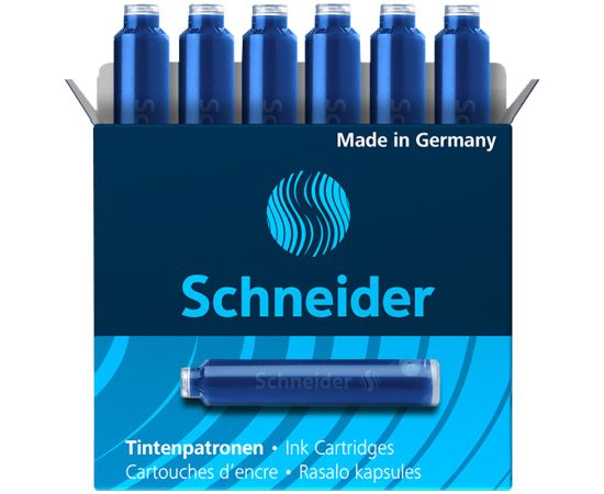 Картриджи чернильные Schneider синий, 6шт., картонная коробка 6603