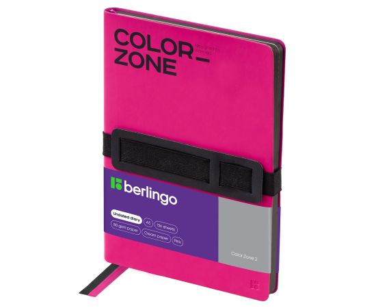 Ежедневник недатированный, А5, 136л., кожзам, Berlingo "Color Zone 2", розовый, мягкая обложка, черный срез UD0_F0021