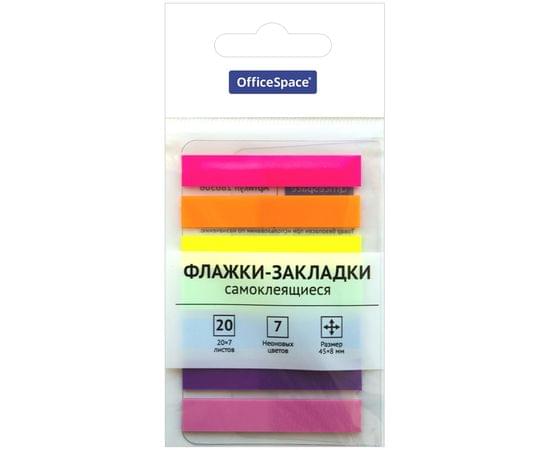 Флажки-закладки OfficeSpace, 45*8мм, 20л*7 неоновых цветов, европодвес 286506