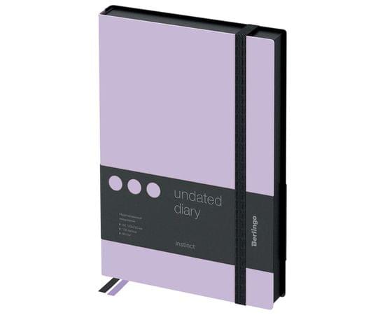 Ежедневник недатированный, А5, 136л., кожзам, Berlingo "Instinct", черный/лаванда, с резинкой UD0_91503