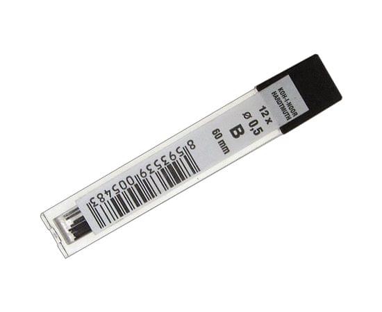 Грифели для механических карандашей Koh-I-Noor "4152", 12шт., 0,5мм, B 415200B005PKRU/415200B005PK