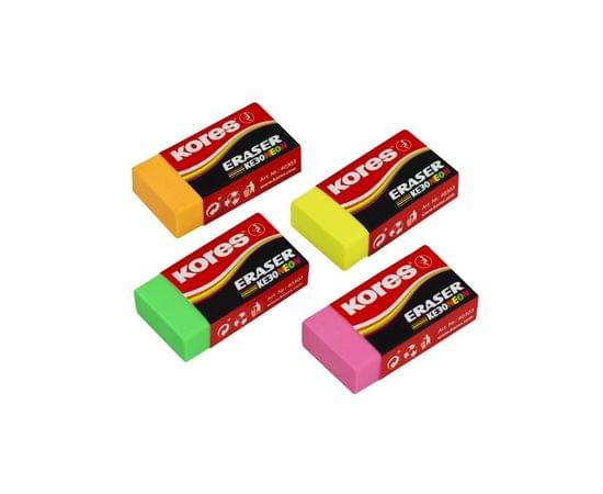 Ластик Kores цветной, 40x21x10mm в дисплей-боксе, цвет в асс 40303 1024555