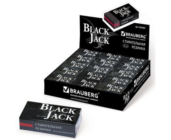 Ластик BRAUBERG "BlackJack", 40х20х11мм, черный, прямоугольный, картонный держатель, 222466 222466