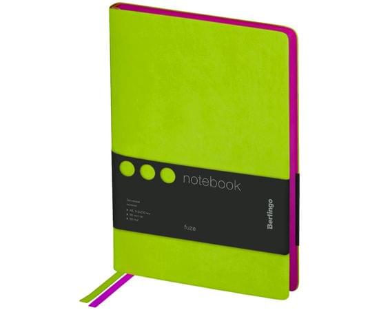 Записная книжка А5 80л., кожзам, Berlingo "Fuze", цветной срез, салатовый 276489