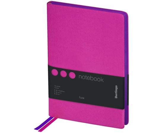 Записная книжка А5 80л., кожзам, Berlingo "Fuze", цветной срез, фуксия NB0_87504
