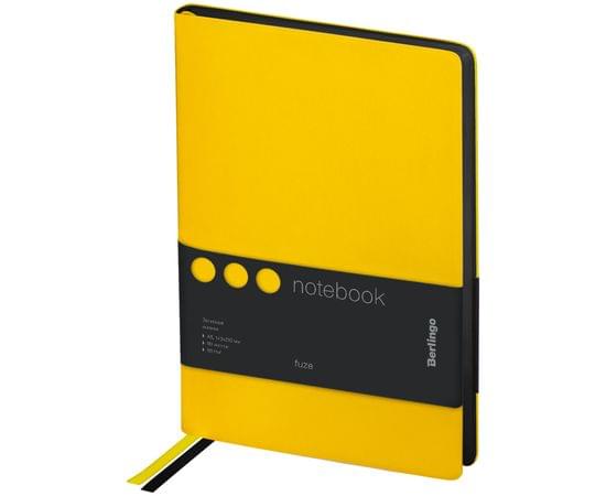 Записная книжка А5 80л., кожзам, Berlingo "Fuze", цветной срез, желтый NB0_87509