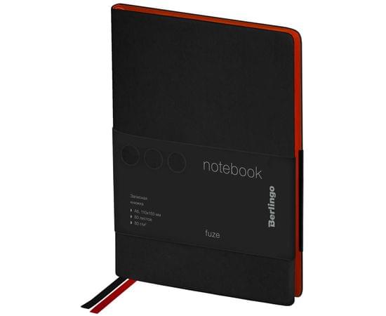 Записная книжка А6 80л., кожзам, Berlingo "Fuze", цветной срез, черный NB0_87607