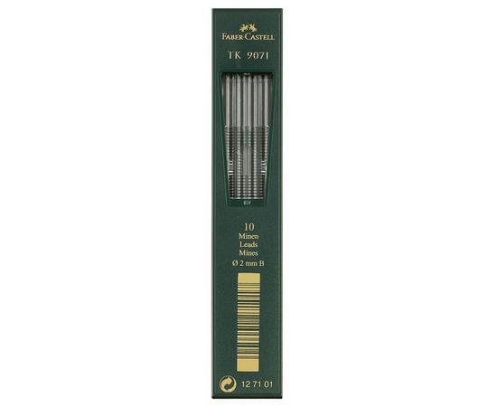 Грифели для цанговых карандашей Faber-Castell "TK 9071", 10шт., 2,0мм, B 127101