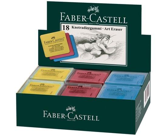 Ластик-клячка Faber-Castell, формопласт, 40*35*10мм, ассорти, пластик. контейнер 127321