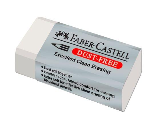 Ластик Faber-Castell "Dust Free", прямоугольный, картонный футляр, 41*18,5*11,5мм 187130