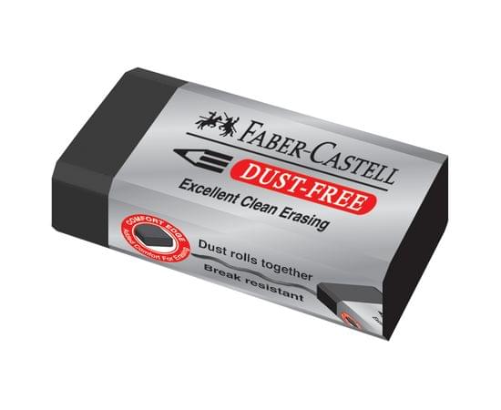 Ластик Faber-Castell "Dust-Free", прямоугольный, картонный футляр, 45*22*13мм, черный 187171
